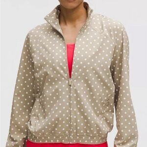 lululemon athletica Tan Polka Dot Bomber Jacket